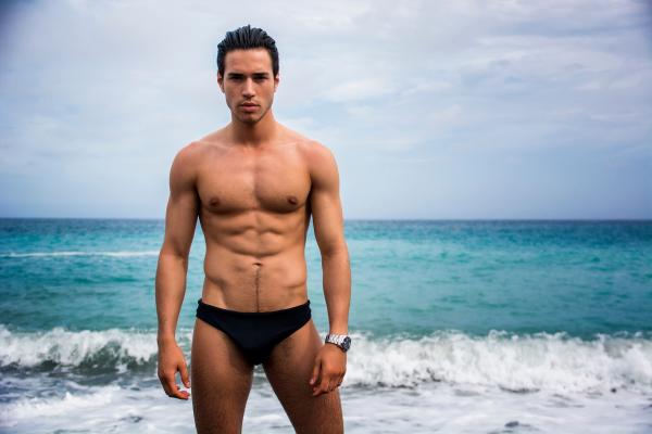 Athletic man on beach