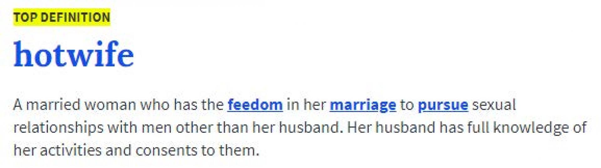 Urban Dictionary Hotwife Definition