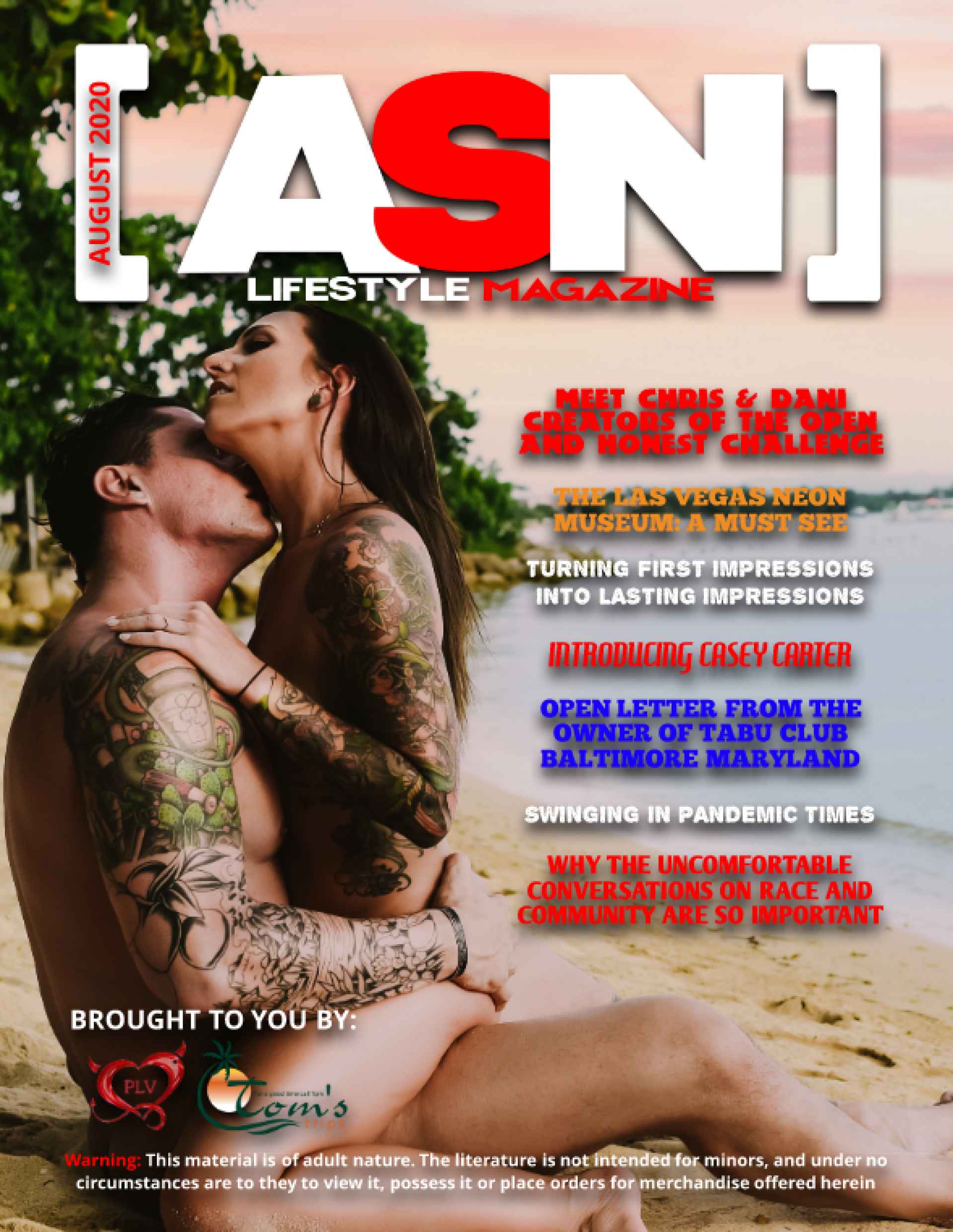 ASN Lifestyle Magazine August 2020 Cover Swingers NonMonogamy Open Honest Challenge