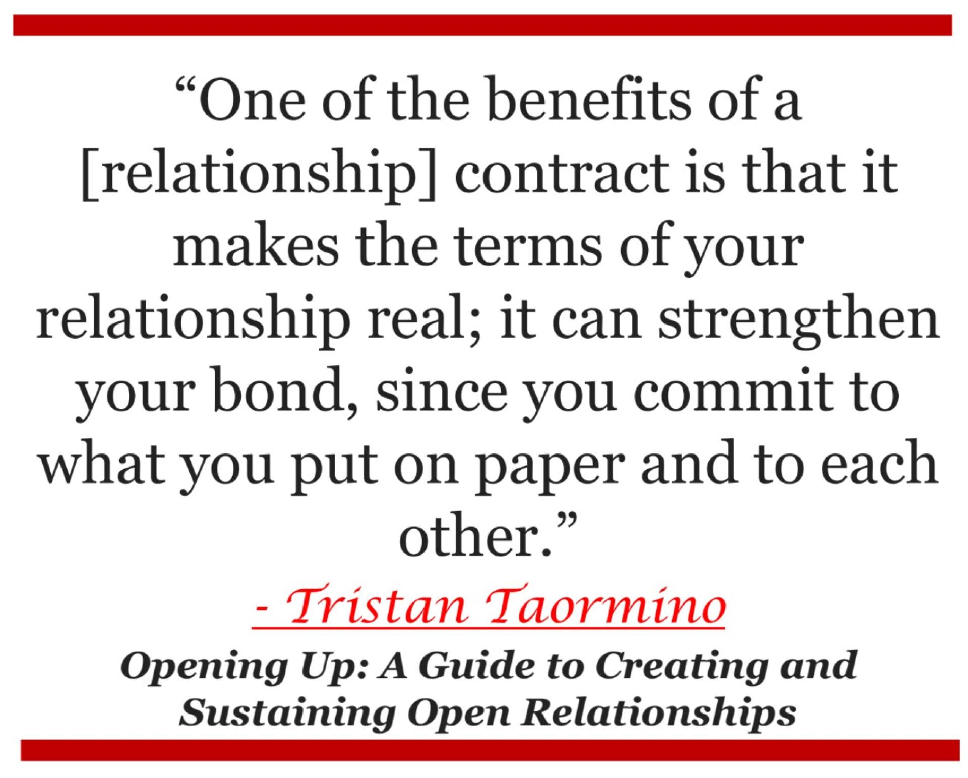 Tristan Taormino relatie contract offerte