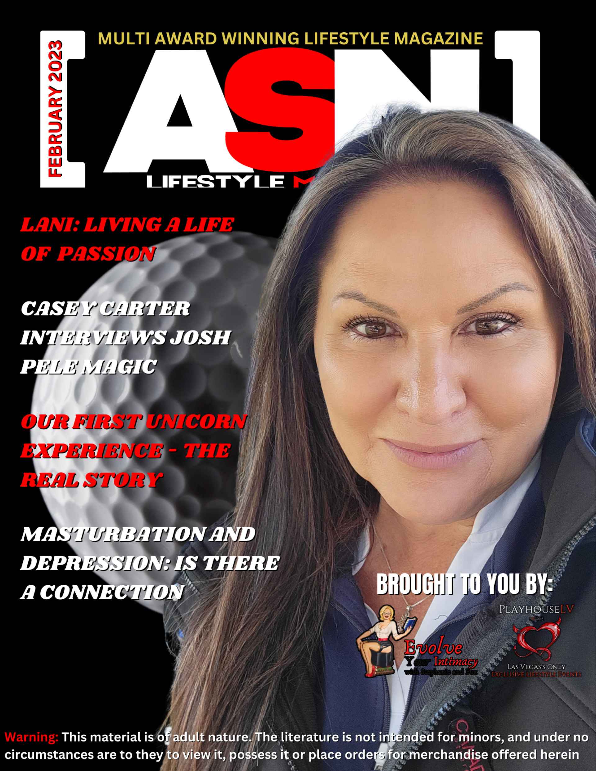 a magazine cover design for ASN Lifestyle Magazine featuring Leylani Wood