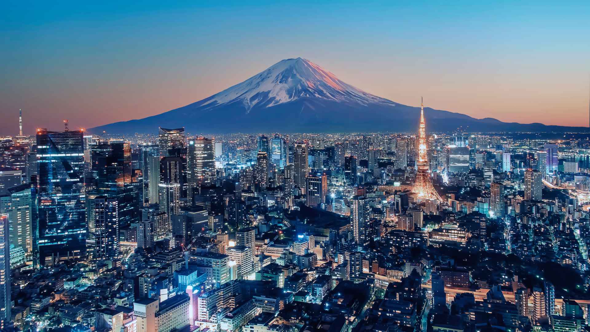 Tokyo City at sunset