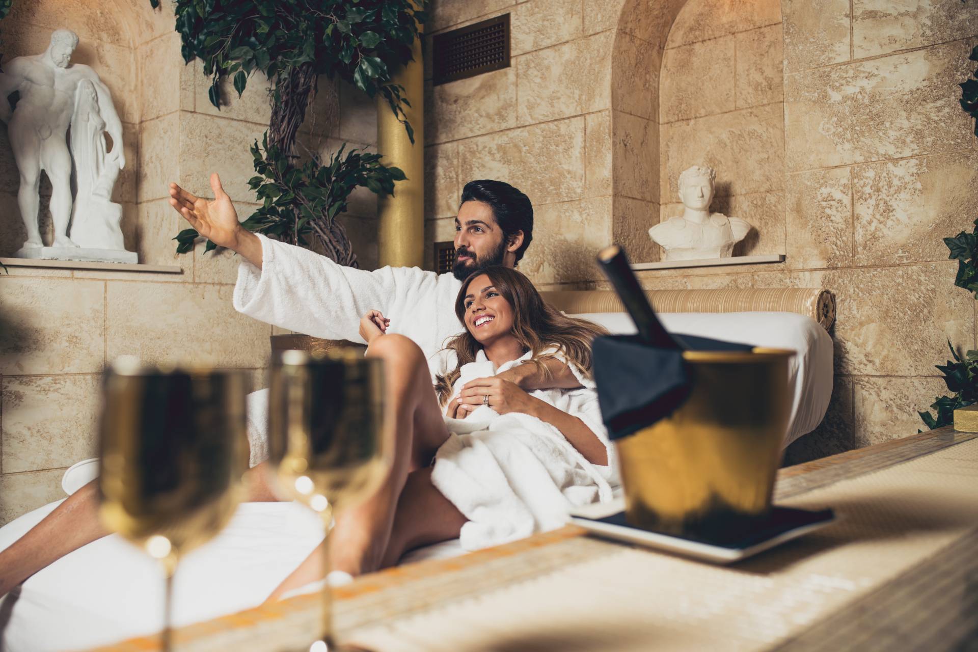 couple enjoying a spa