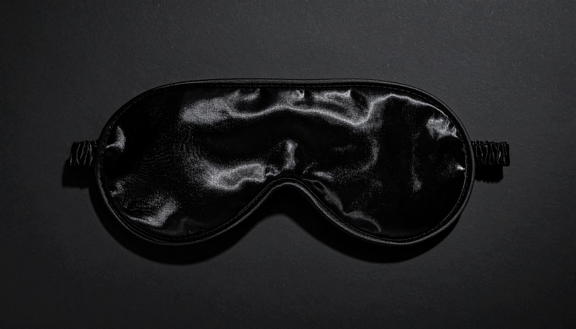 black satin sleep mask