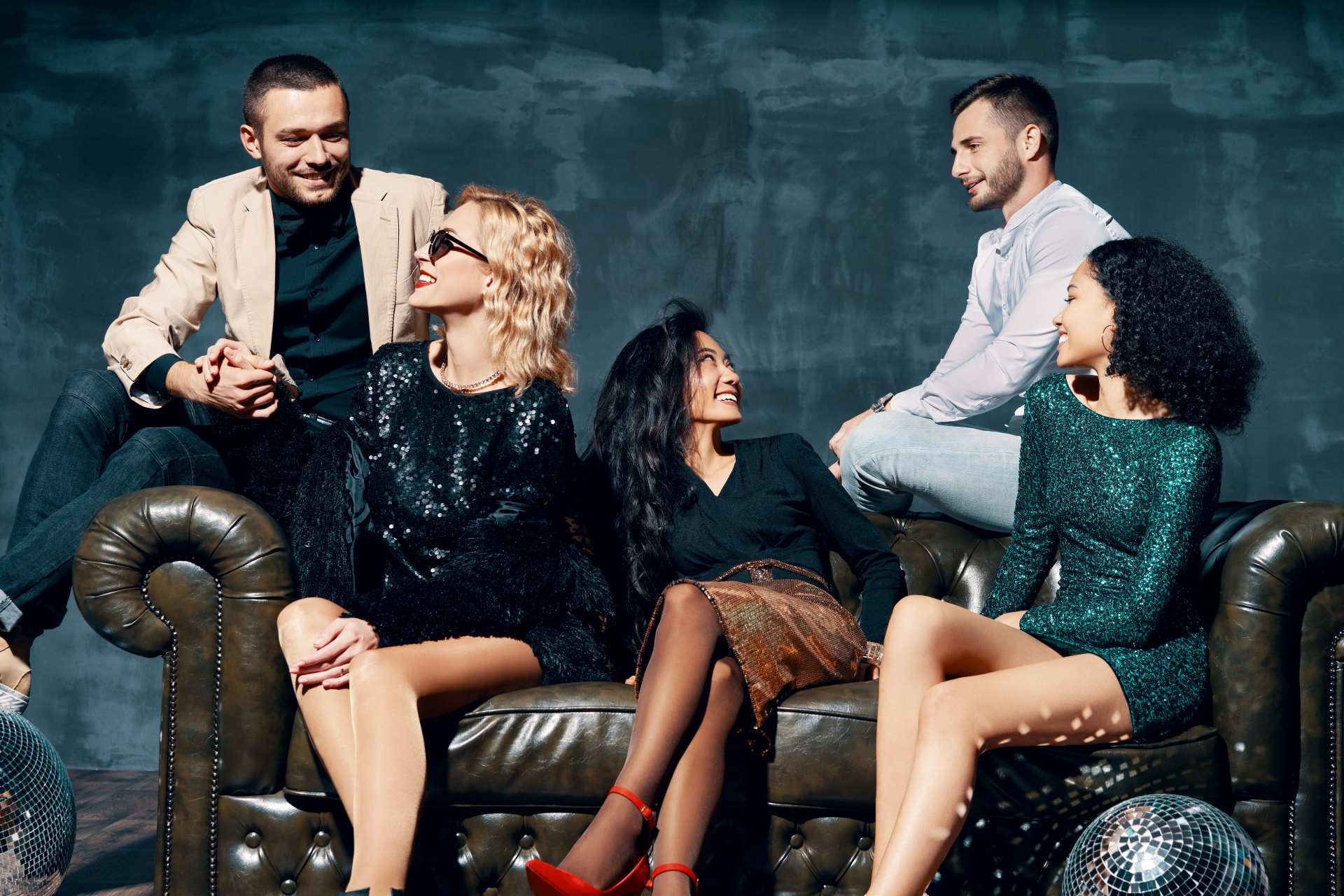 group of people having a conversation at a party