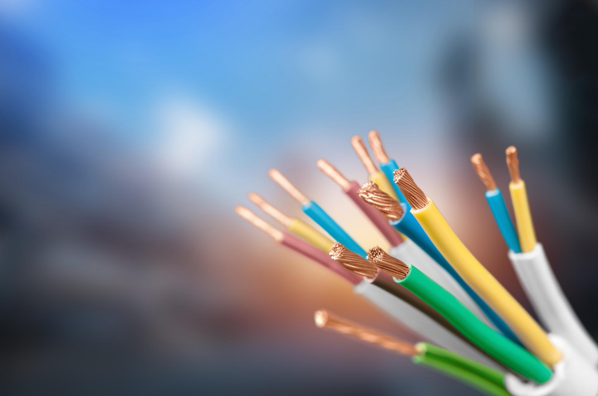 a cluster of multicolored electrical wires