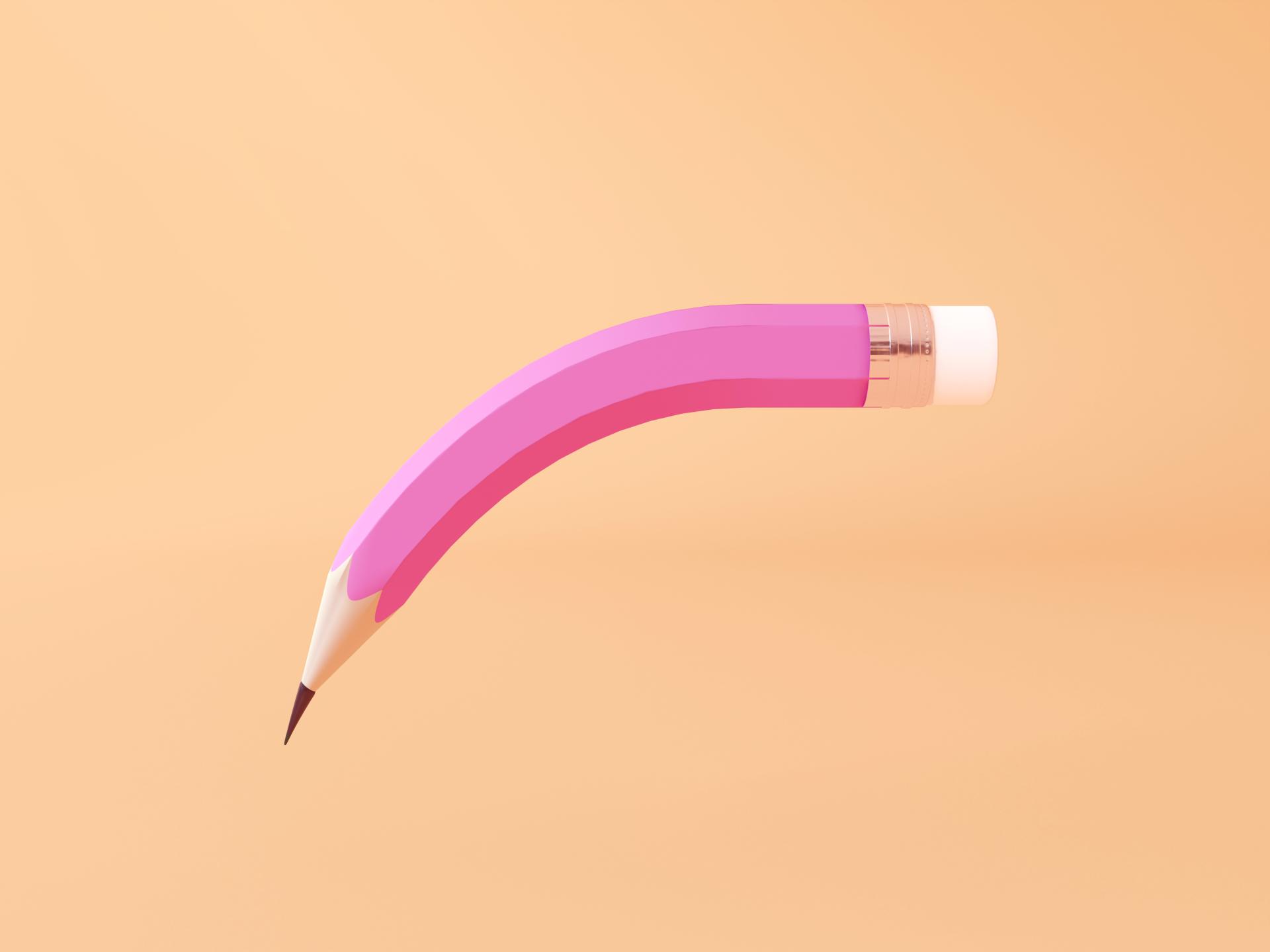 a pink wilted pencil