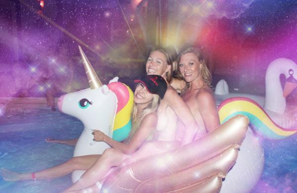 Unicorns Swingers Naked on a Unicorn Pool Floatie Unicorns Swingers Naked on a Unicorn Pool Floatie
