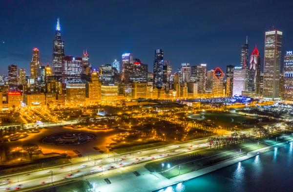 Downtown Chicago skyline at night Downtown Chicago skyline at night