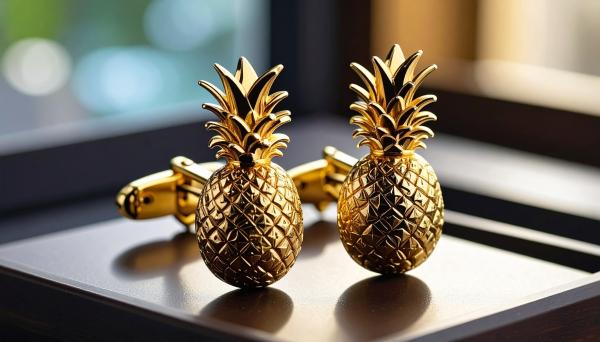gold pineapple cuff links gold pineapple cuff links