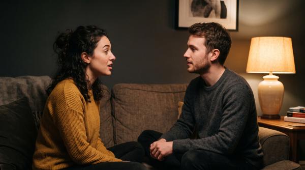 a couple engaged in conversation