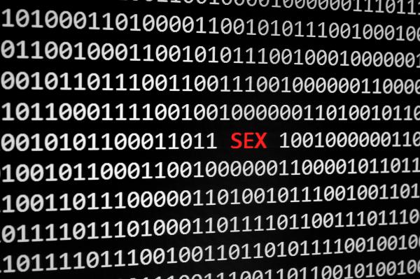 binary code with the word Sex displayed in the middle