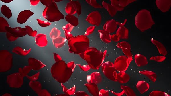 rose pedals mimicing red blood cells
